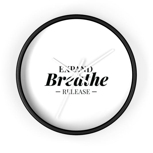 Inspirational Wall Clock - 'Expand Breathe Release' - Perfect for Mindfulness & Home Decor