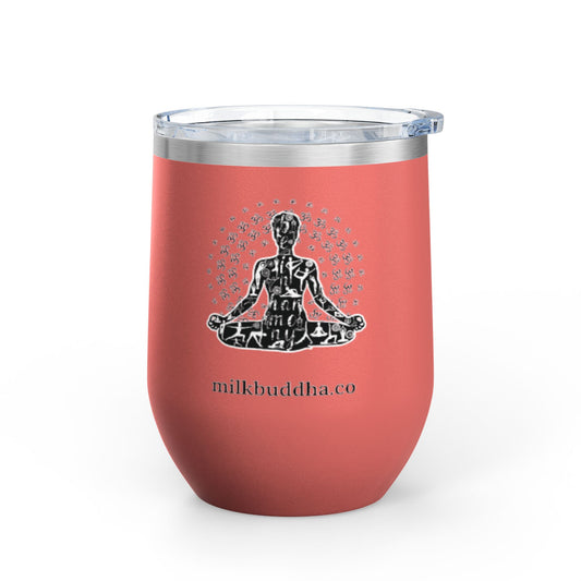 Meditation Wine Tumbler - 12oz Insulated Cup for Relaxation and Mindfulness