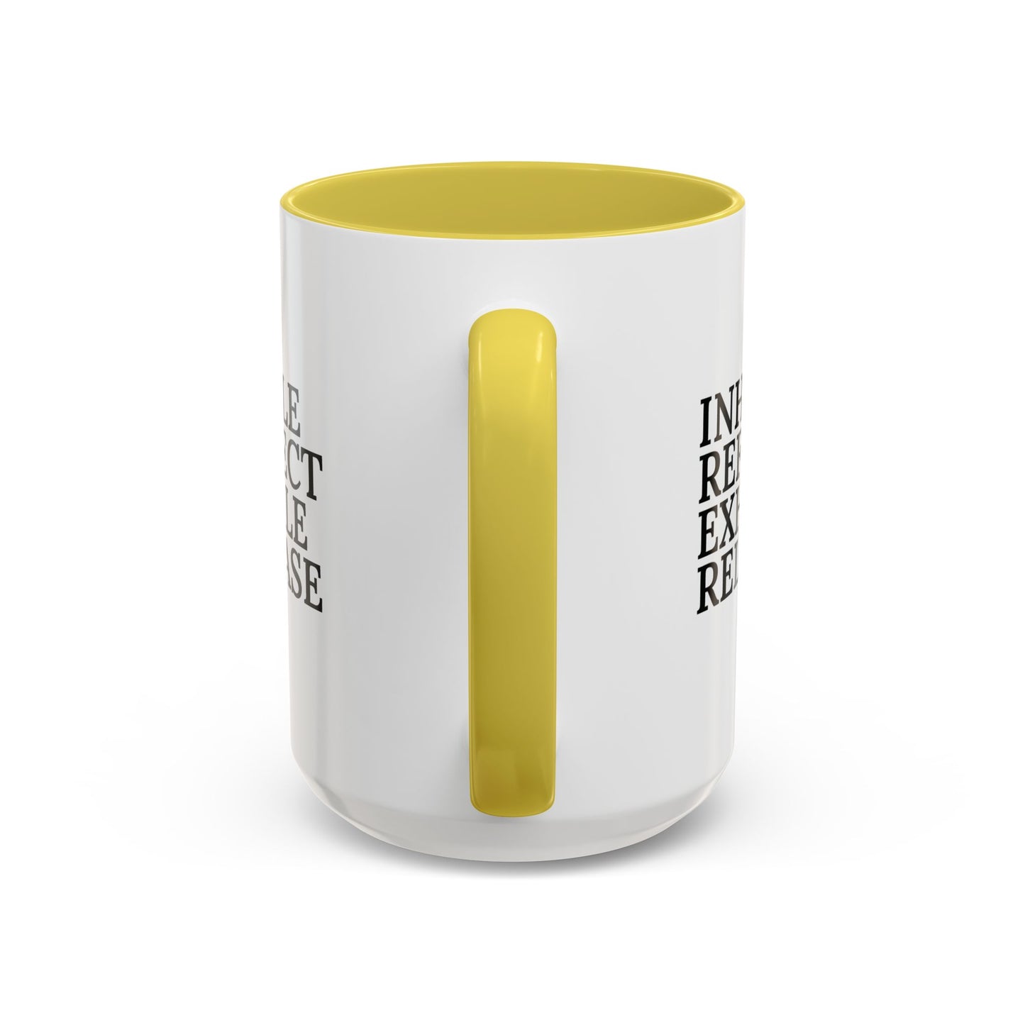 Motivational Inhale Reflect Exhale Release Mug - Colorful 11oz & 15oz Coffee Cup