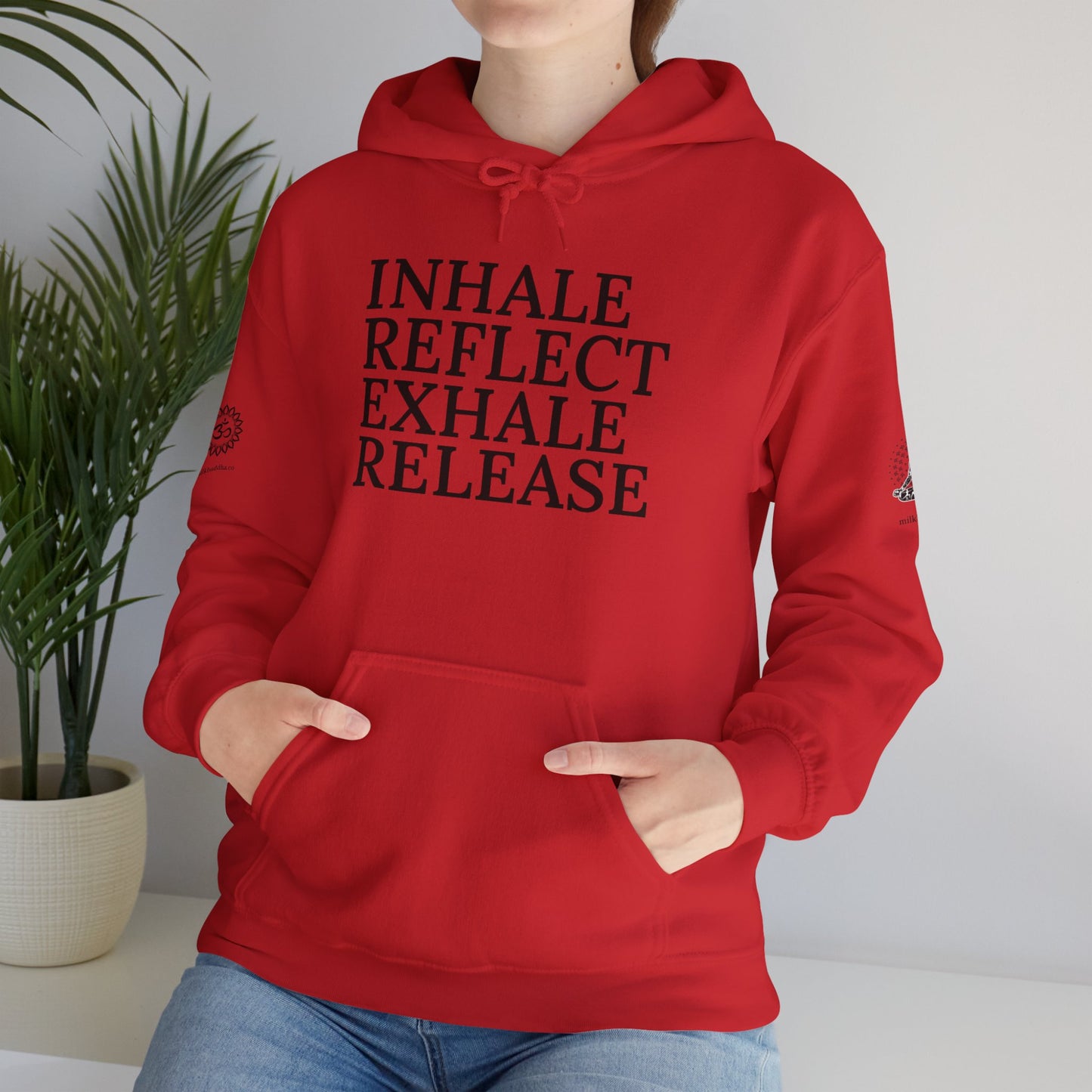 Mindfulness Hooded Sweatshirt - Inhale Reflect Exhale Release
