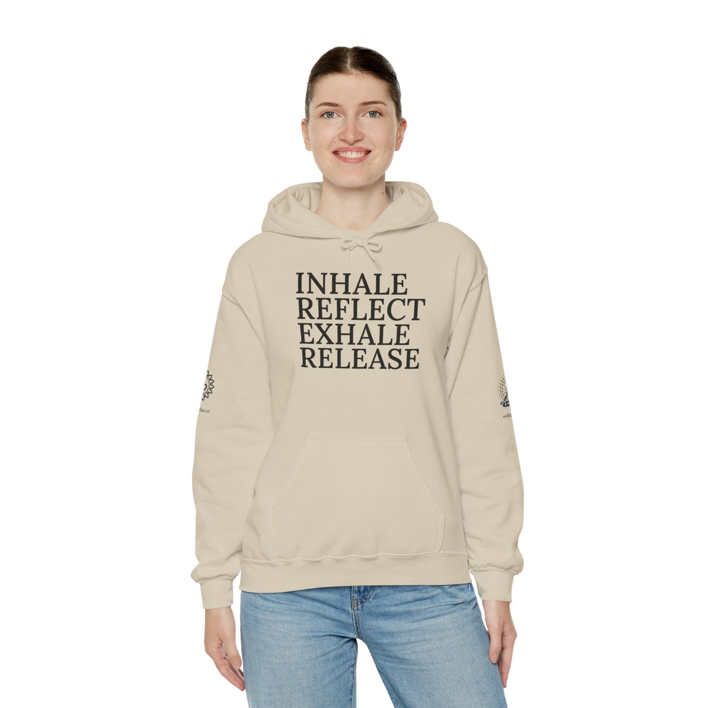 Mindfulness Hooded Sweatshirt - Inhale Reflect Exhale Release