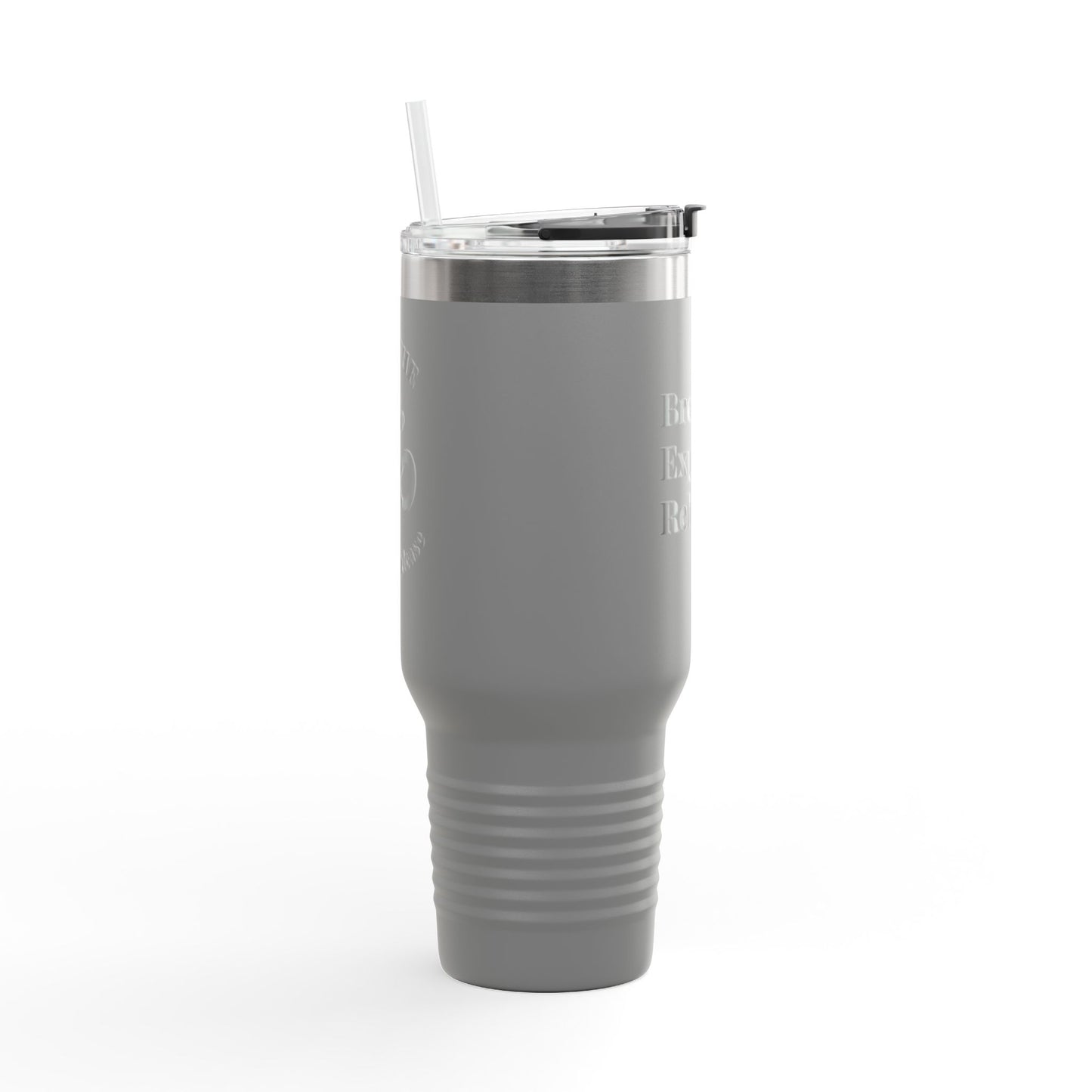 Inspirational Insulated Travel Mug - 40oz Breathe. Expand. Release.