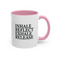 Motivational Inhale Reflect Exhale Release Mug - Colorful 11oz & 15oz Coffee Cup