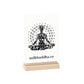 Meditation Acrylic Sign with Wooden Stand - Spiritual Decor for Mindfulness