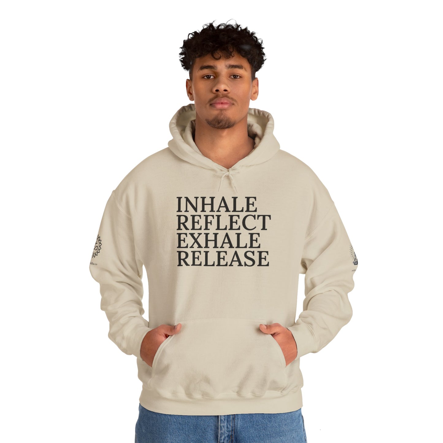 Mindfulness Hooded Sweatshirt - Inhale Reflect Exhale Release