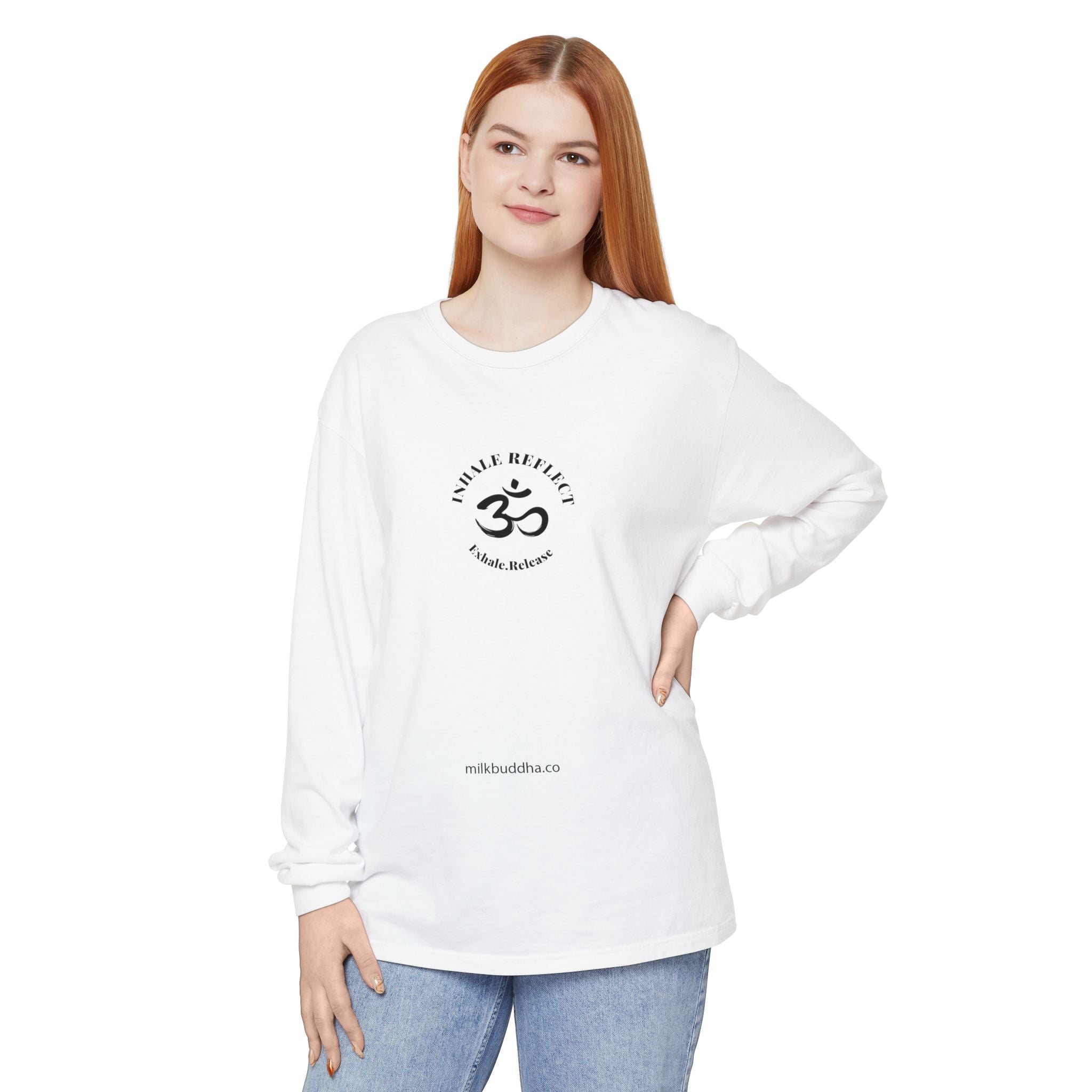 Mindfulness Long Sleeve T-Shirt - Breathe, Expand, Release – Milk