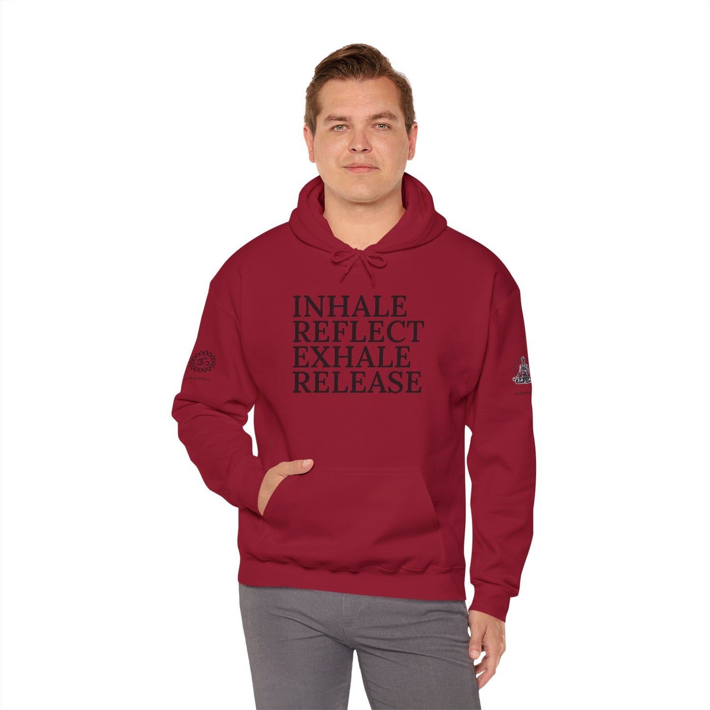 Mindfulness Hooded Sweatshirt - Inhale Reflect Exhale Release