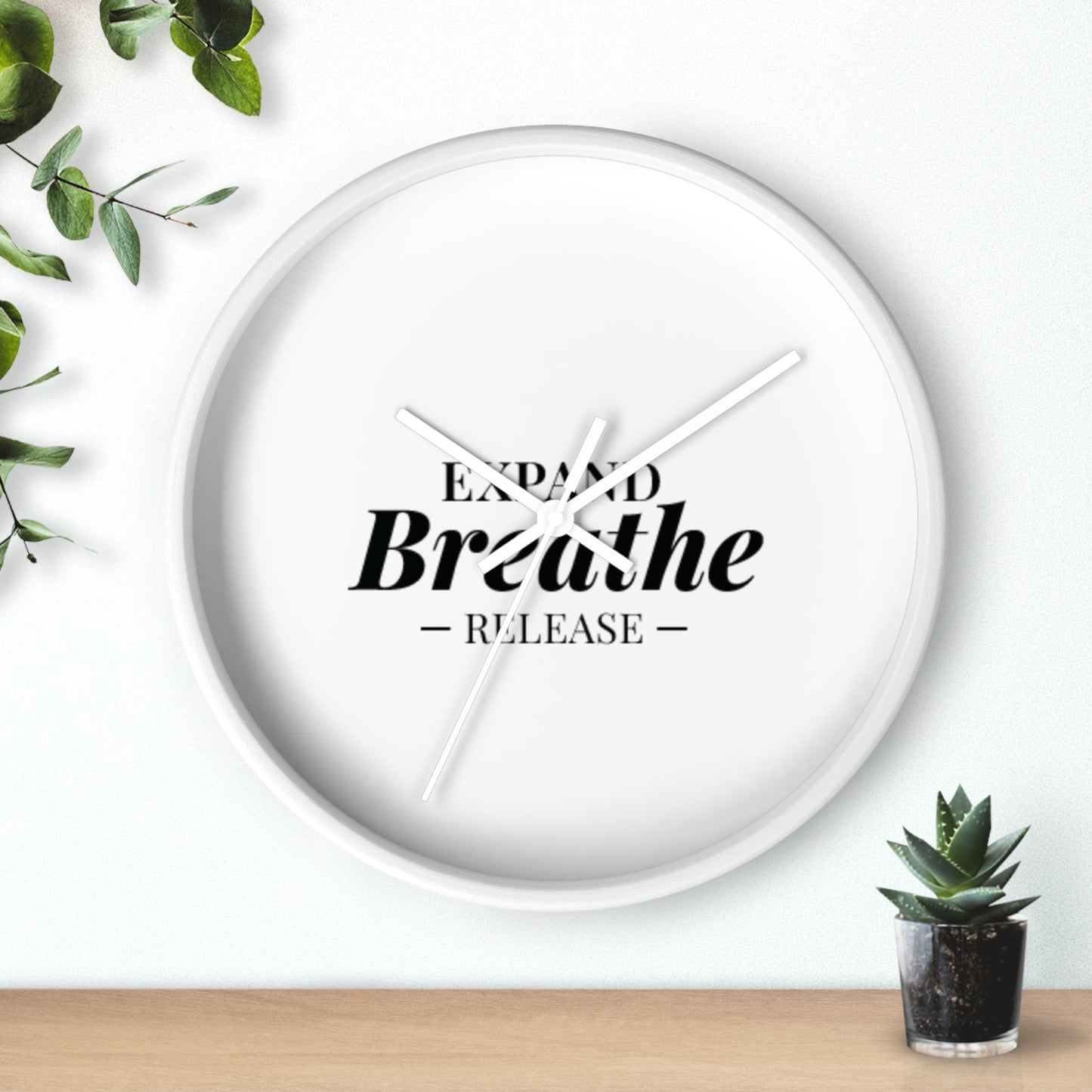 Inspirational Wall Clock - 'Expand Breathe Release' - Perfect for Mindfulness & Home Decor