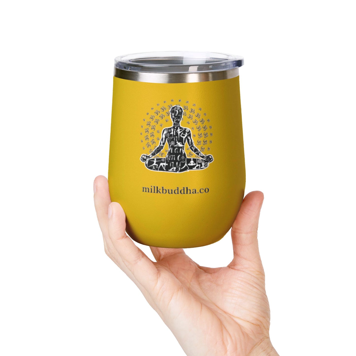 Meditation Wine Tumbler - 12oz Insulated Cup for Relaxation and Mindfulness