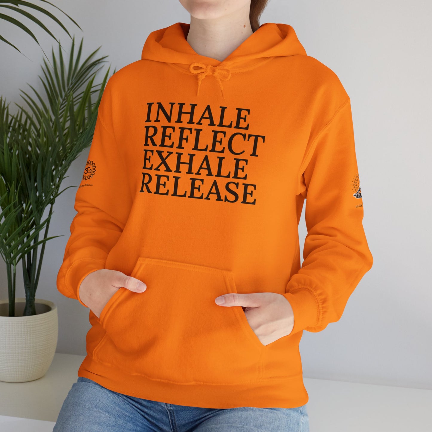 Mindfulness Hooded Sweatshirt - Inhale Reflect Exhale Release