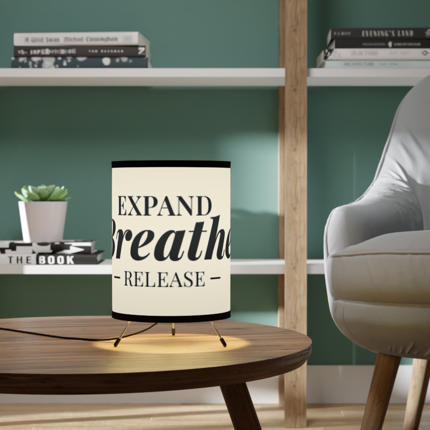 Inspirational Tripod Lamp - Expand Breathe Release Design