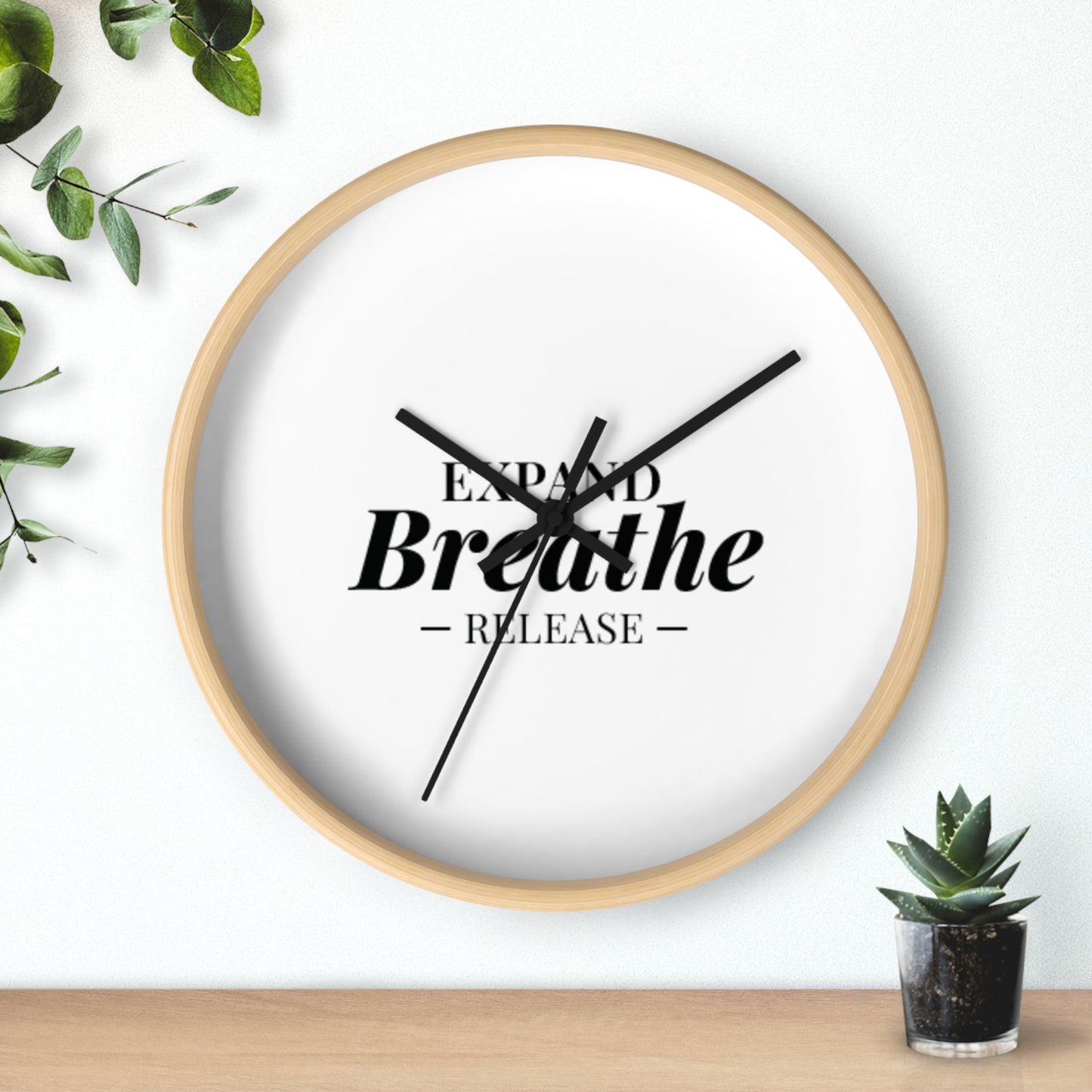 Inspirational Wall Clock - 'Expand Breathe Release' - Perfect for Mindfulness & Home Decor