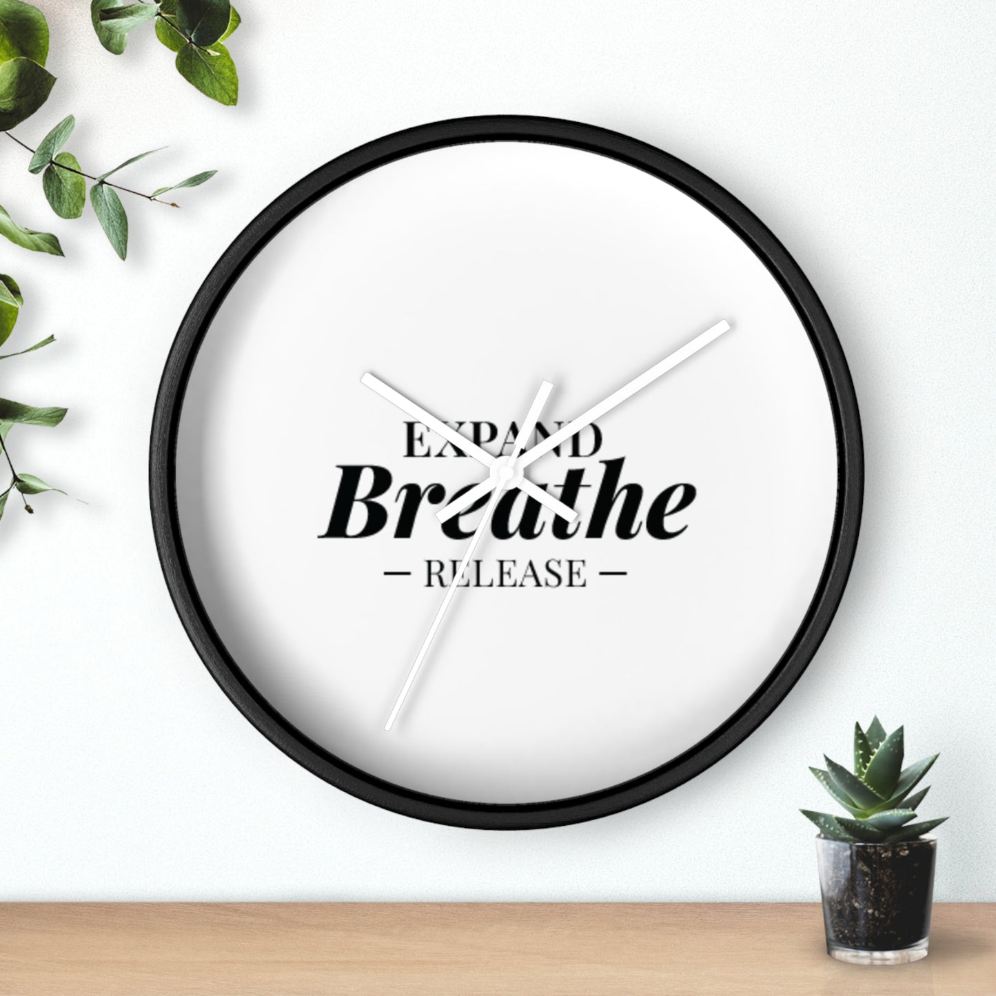 Inspirational Wall Clock - 'Expand Breathe Release' - Perfect for Mindfulness & Home Decor
