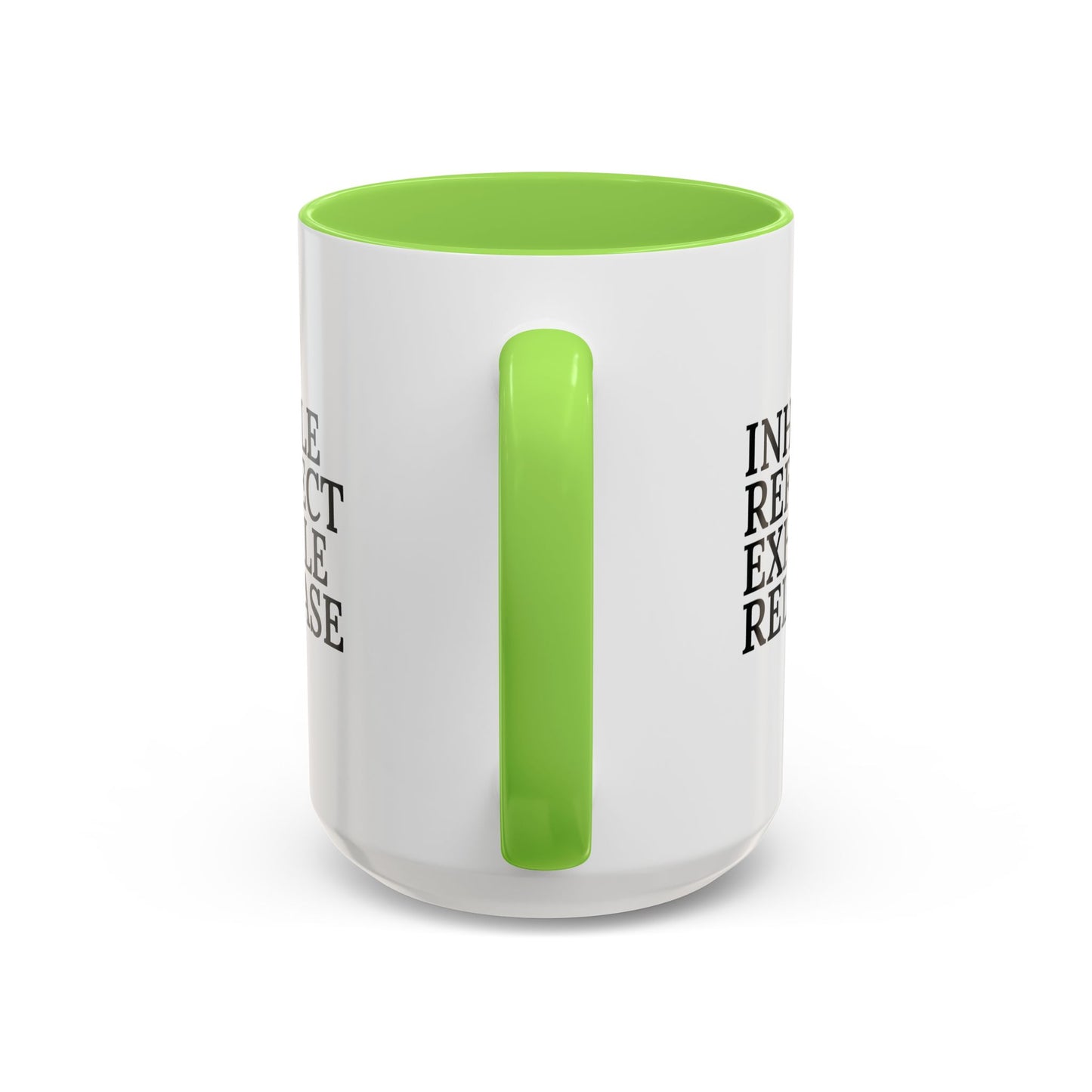 Motivational Inhale Reflect Exhale Release Mug - Colorful 11oz & 15oz Coffee Cup