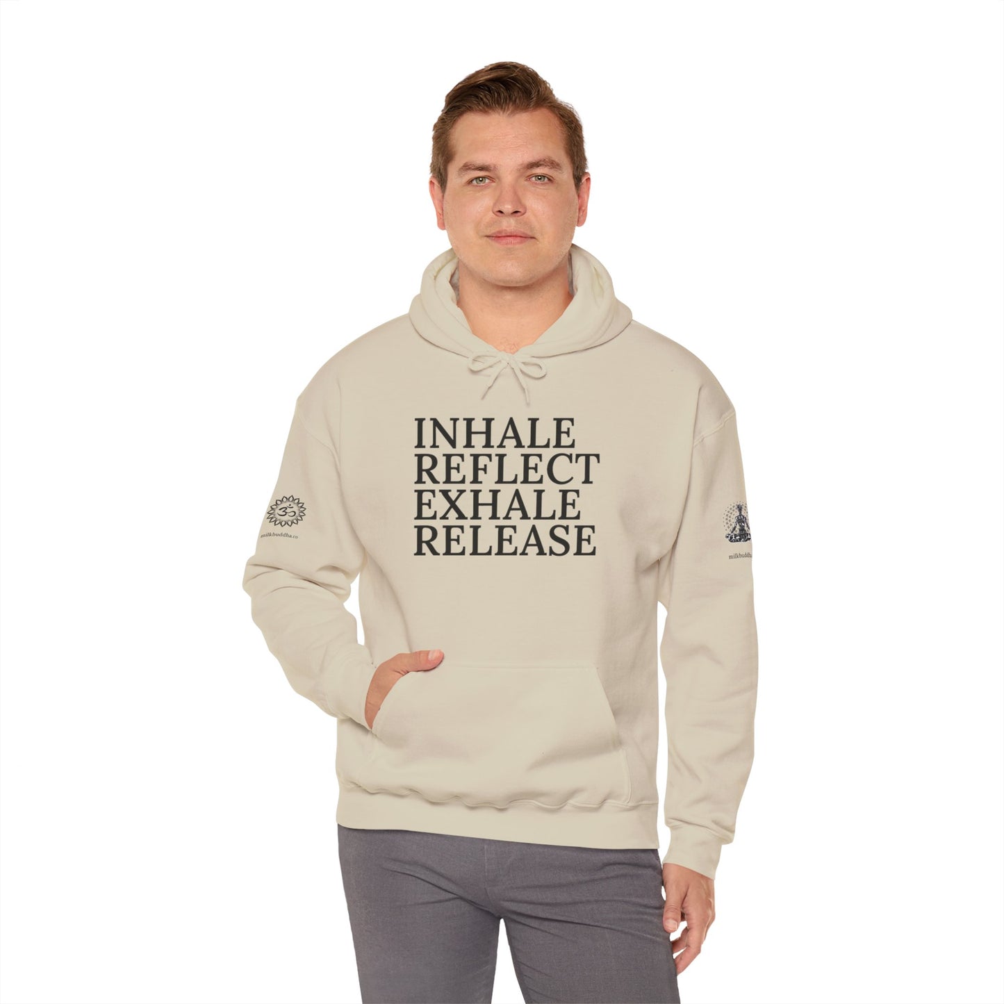 Mindfulness Hooded Sweatshirt - Inhale Reflect Exhale Release