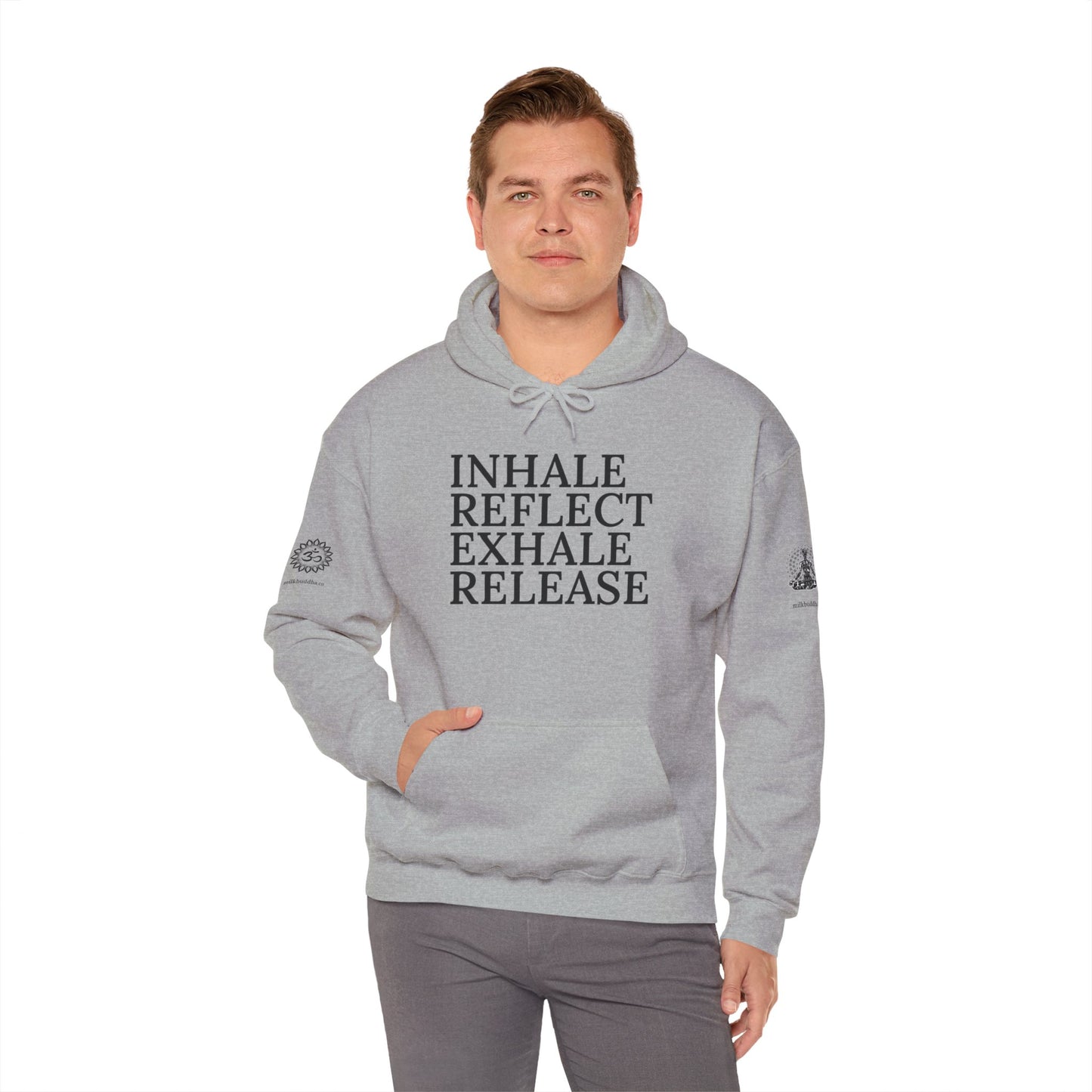 Mindfulness Hooded Sweatshirt - Inhale Reflect Exhale Release