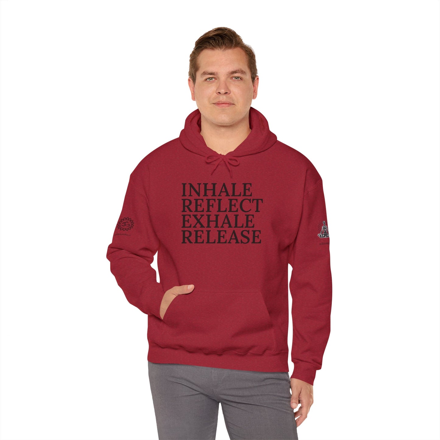 Mindfulness Hooded Sweatshirt - Inhale Reflect Exhale Release