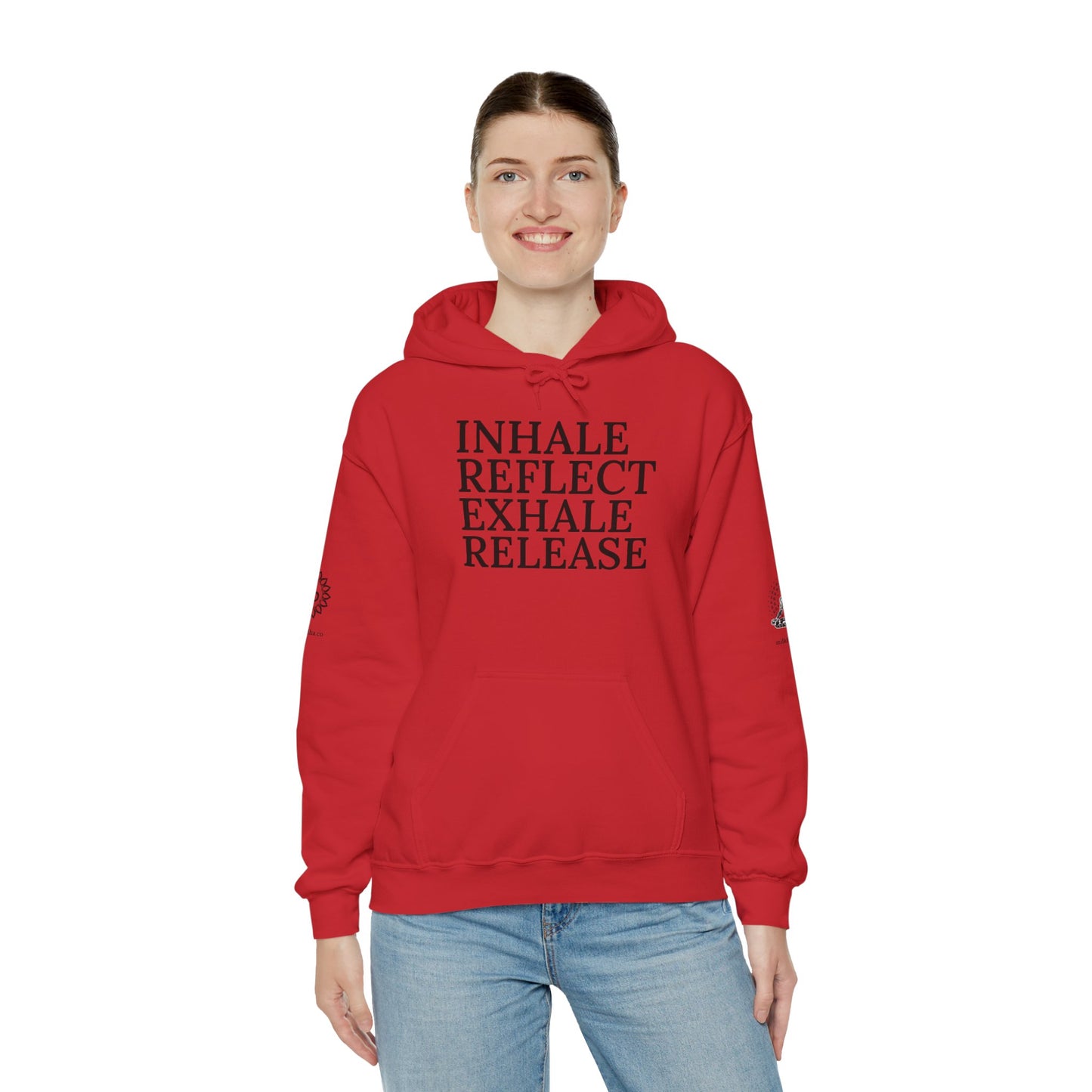 Mindfulness Hooded Sweatshirt - Inhale Reflect Exhale Release