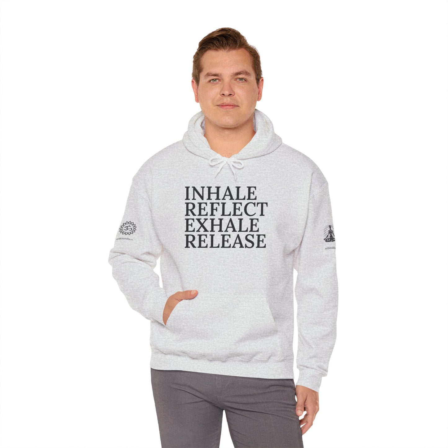 Mindfulness Hooded Sweatshirt - Inhale Reflect Exhale Release