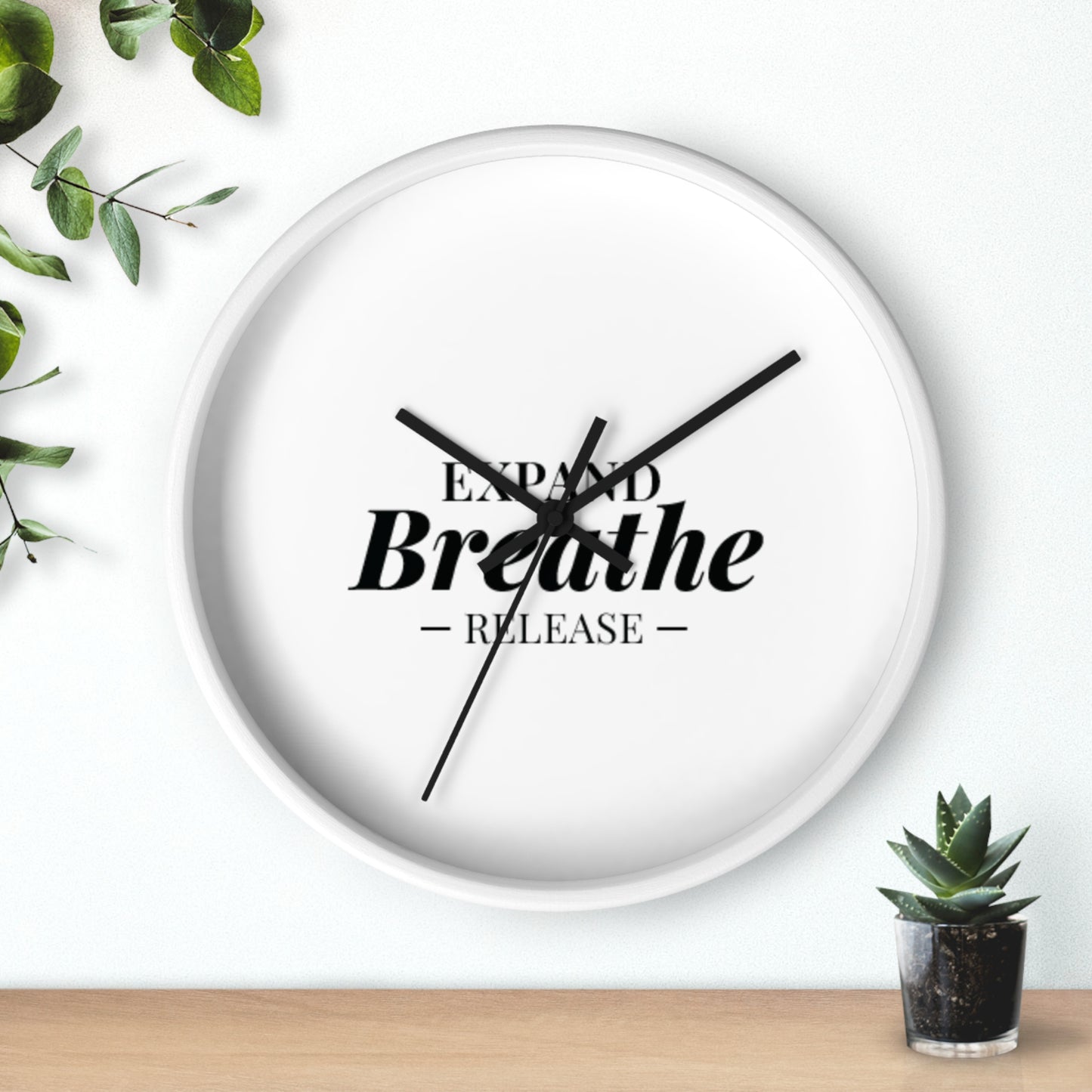 Inspirational Wall Clock - 'Expand Breathe Release' - Perfect for Mindfulness & Home Decor