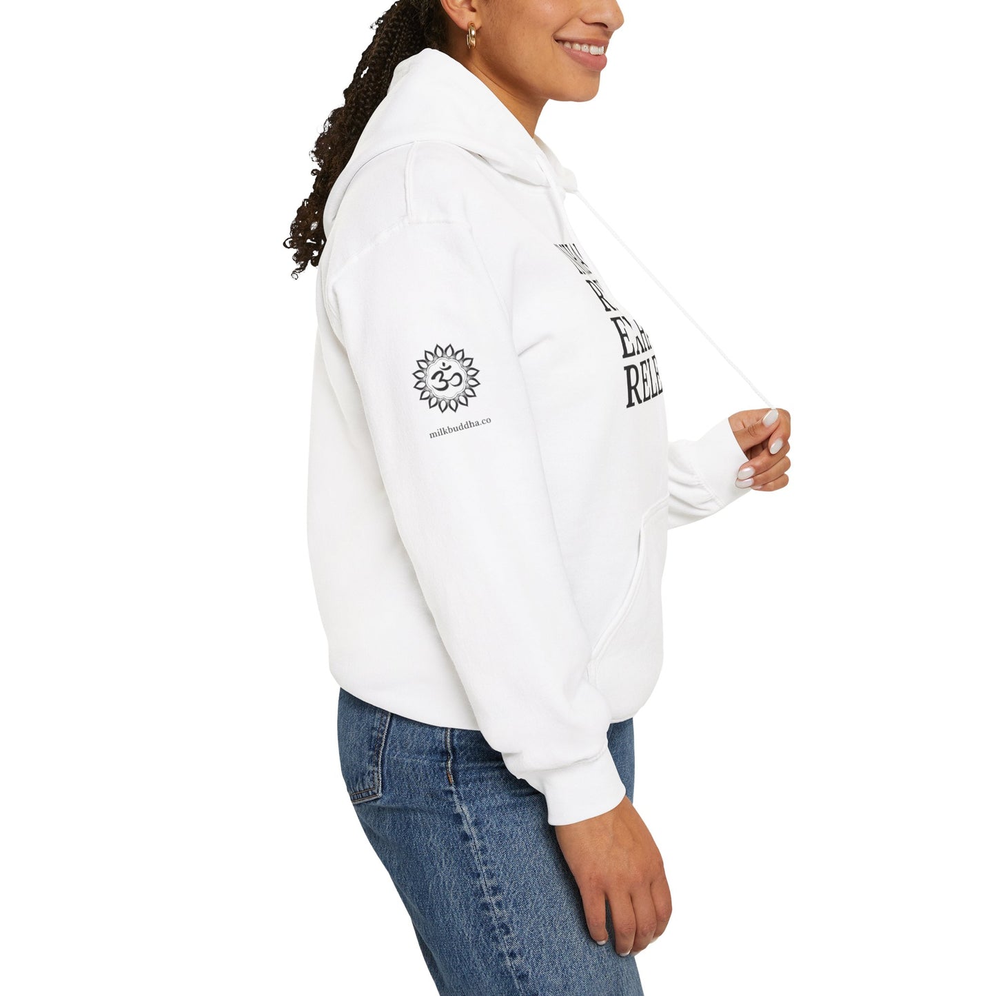 Mindfulness Hooded Sweatshirt - Inhale Reflect Exhale Release
