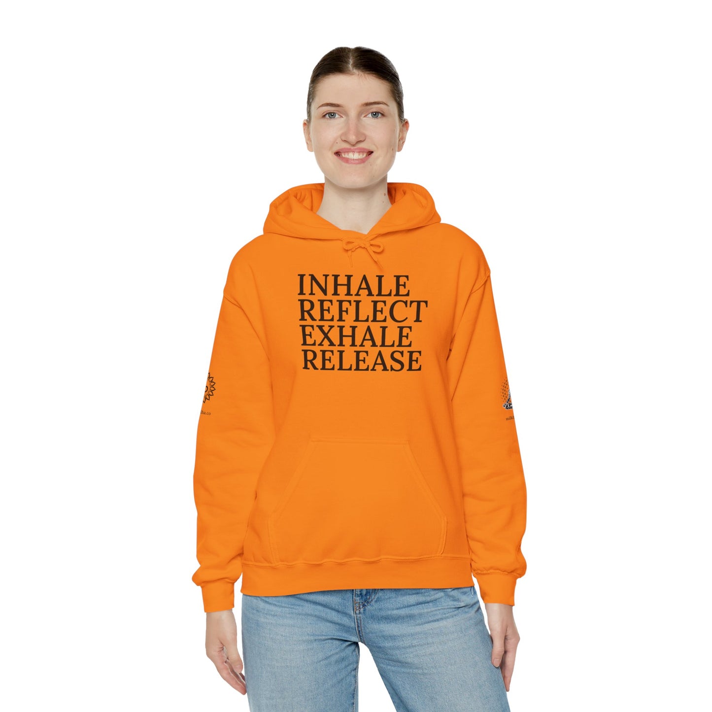 Mindfulness Hooded Sweatshirt - Inhale Reflect Exhale Release