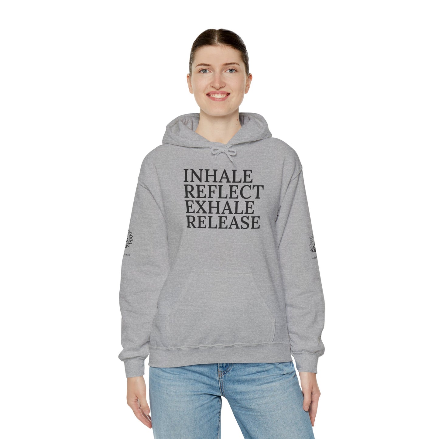 Mindfulness Hooded Sweatshirt - Inhale Reflect Exhale Release