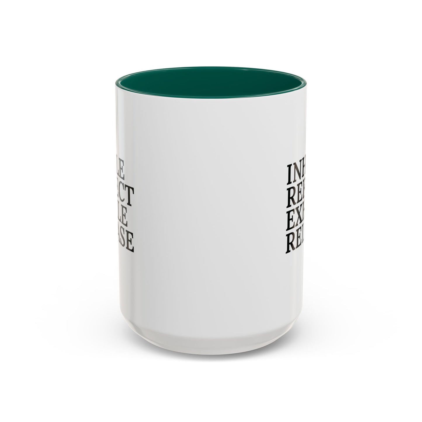 Motivational Inhale Reflect Exhale Release Mug - Colorful 11oz & 15oz Coffee Cup
