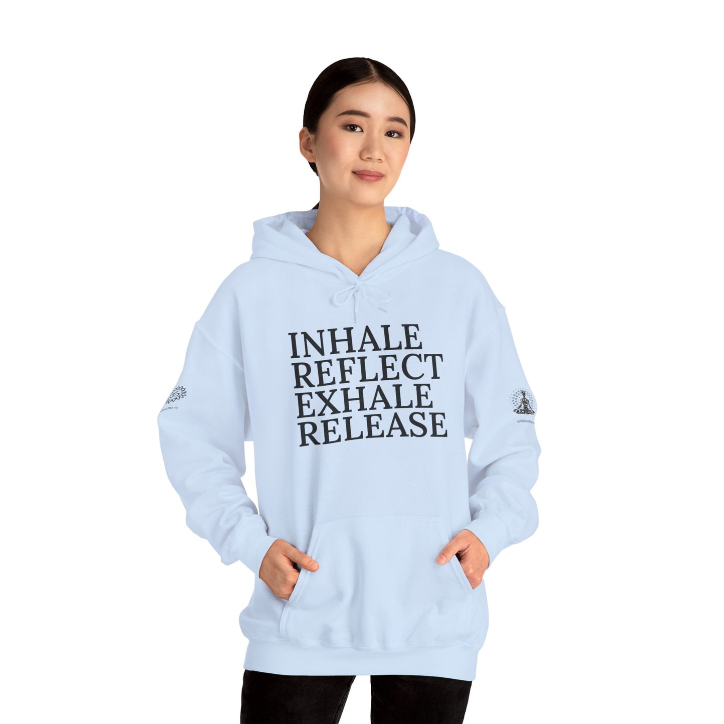 Mindfulness Hooded Sweatshirt - Inhale Reflect Exhale Release