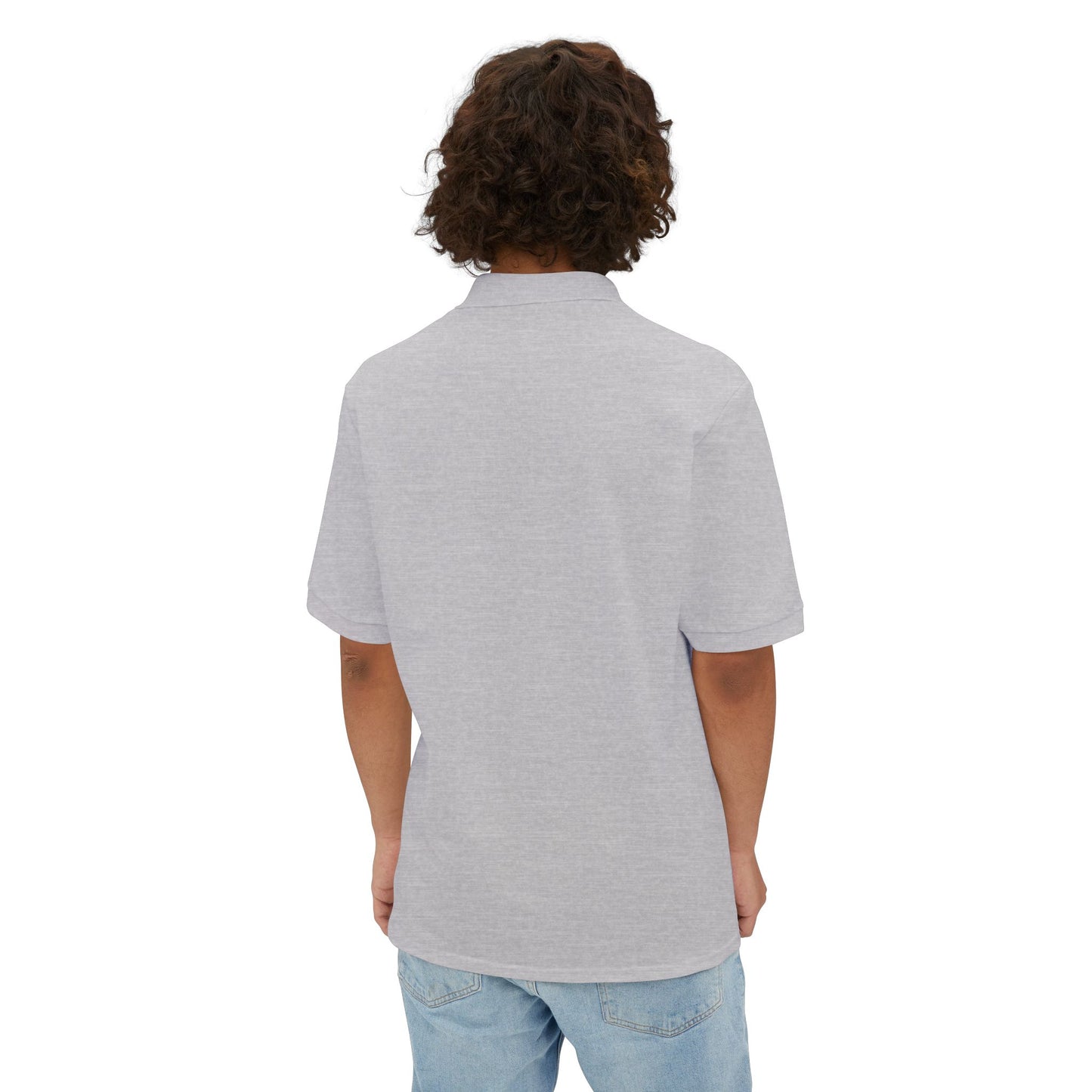 Mindful Breathe Men's Piqué Polo - Expand & Release Comfortable Casual Wear