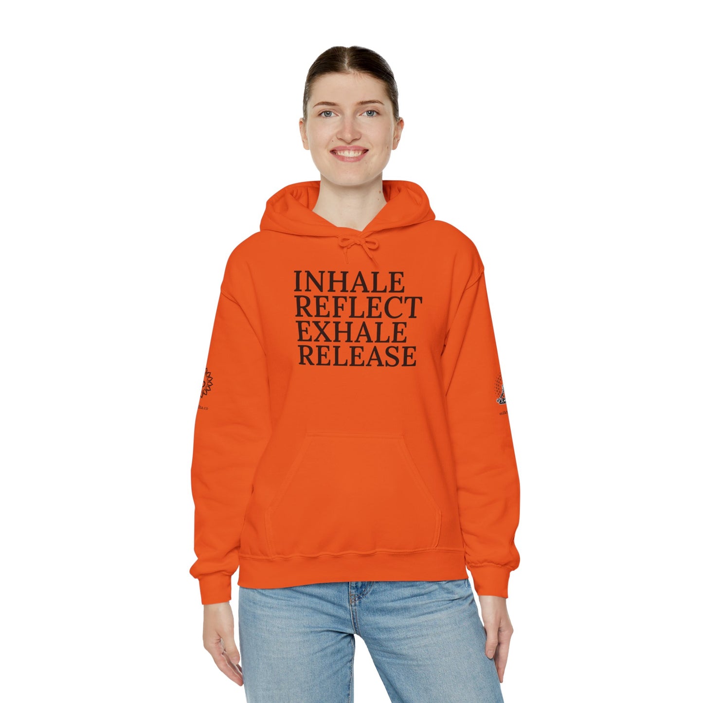 Mindfulness Hooded Sweatshirt - Inhale Reflect Exhale Release