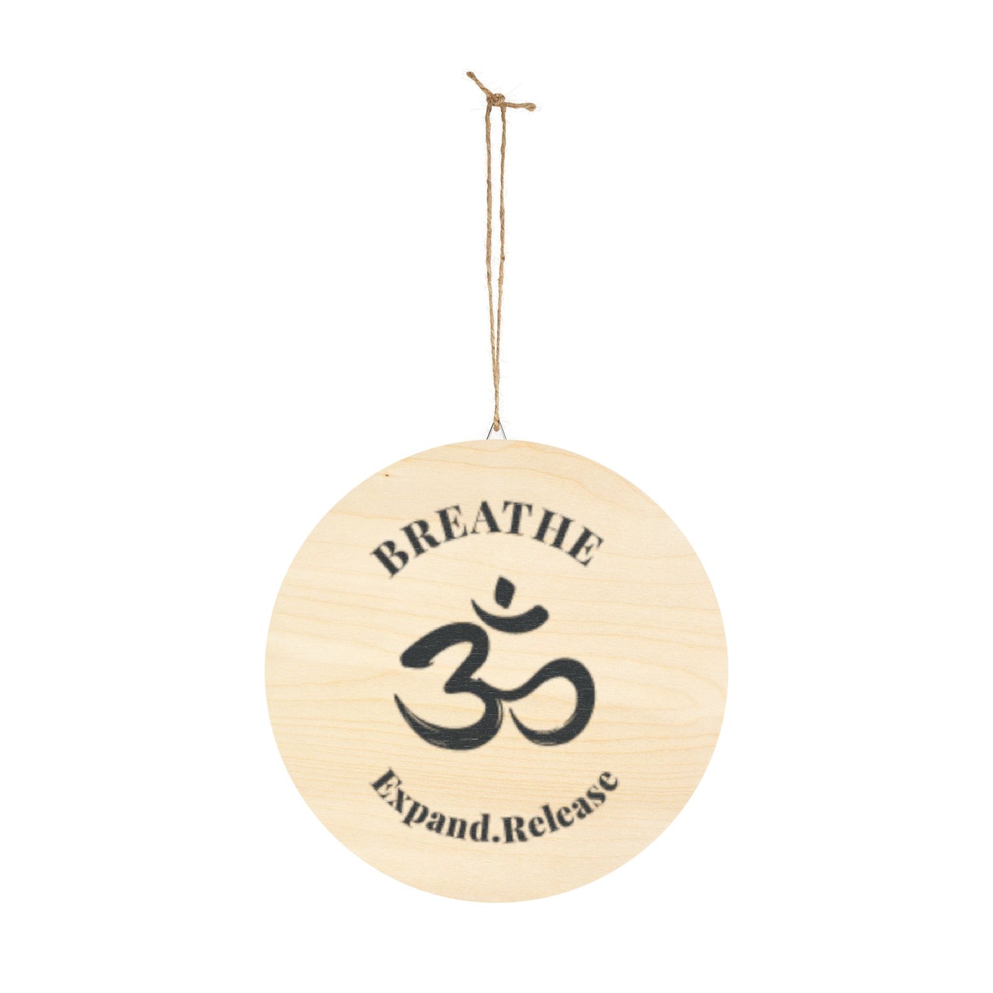 Inspirational Wood Sign - 'Breathe' with Om Symbol - Perfect for Meditation and Home Decor