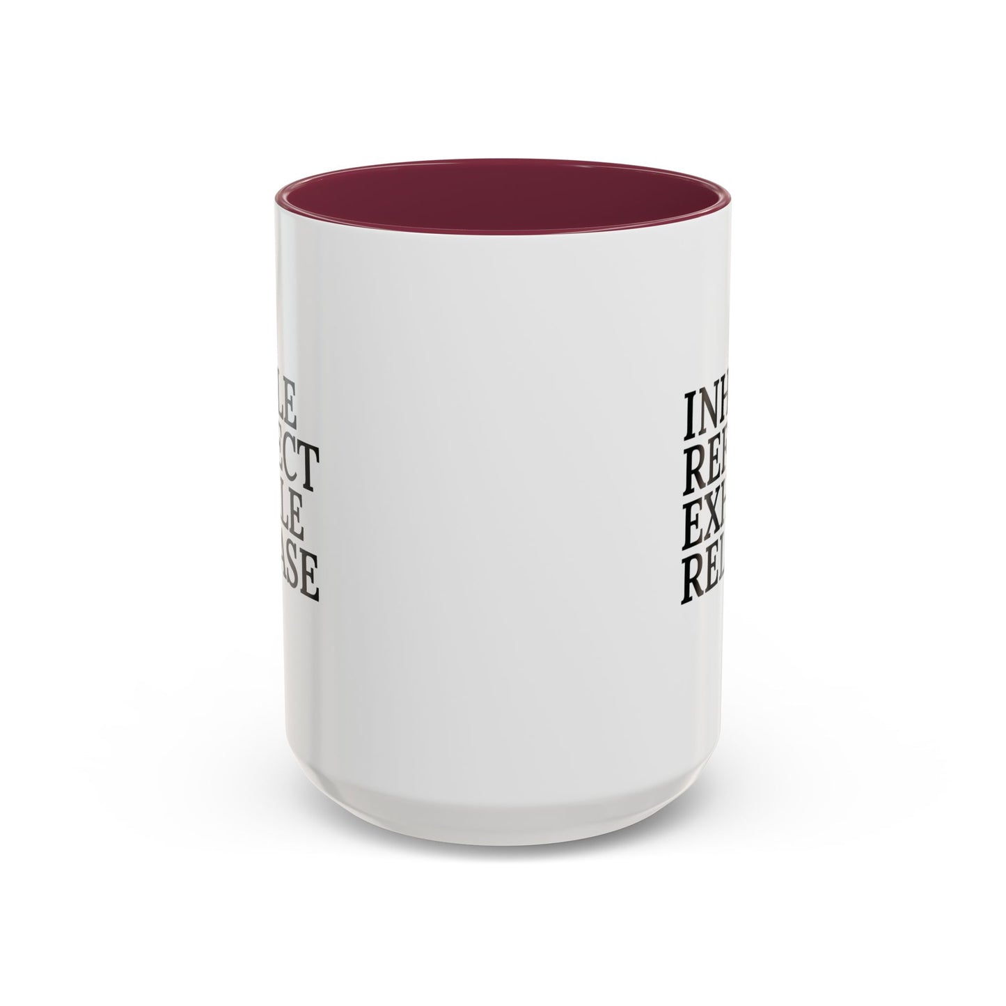 Motivational Inhale Reflect Exhale Release Mug - Colorful 11oz & 15oz Coffee Cup