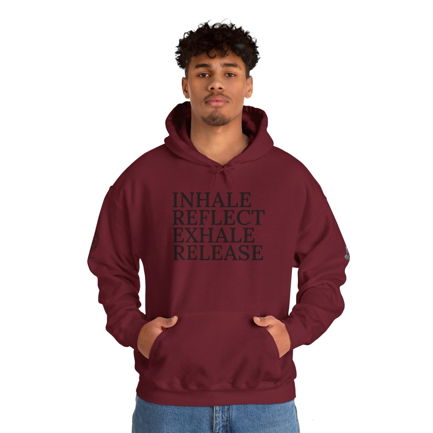 Mindfulness Hooded Sweatshirt - Inhale Reflect Exhale Release