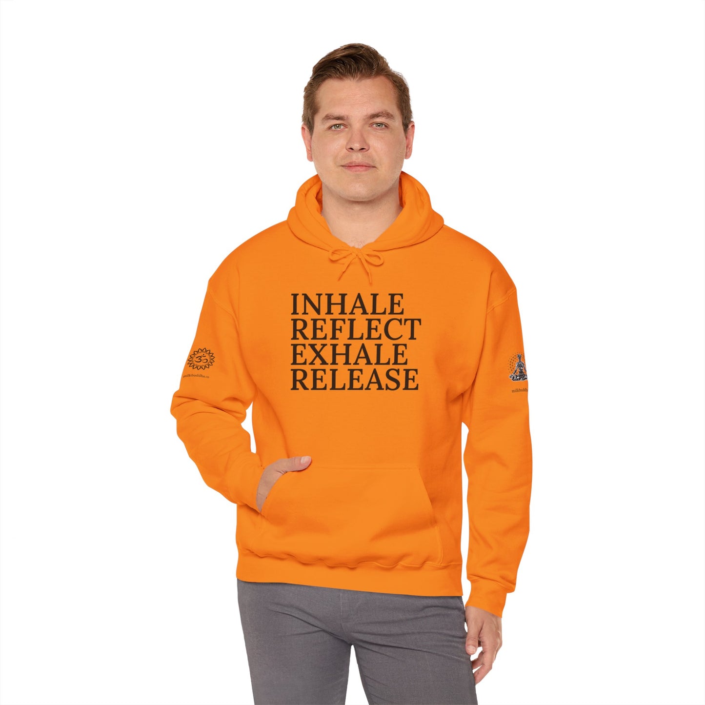 Mindfulness Hooded Sweatshirt - Inhale Reflect Exhale Release