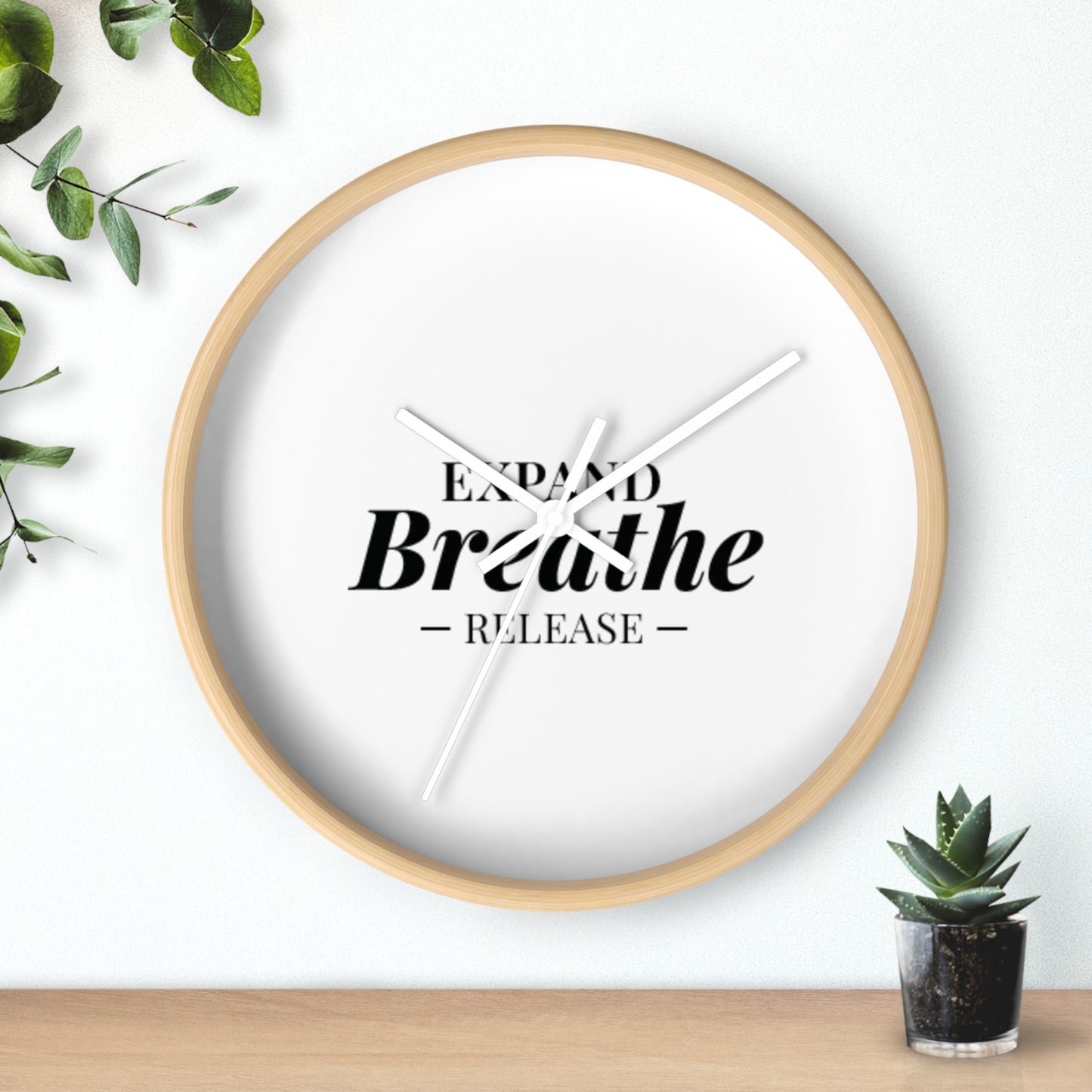 Inspirational Wall Clock - 'Expand Breathe Release' - Perfect for Mindfulness & Home Decor