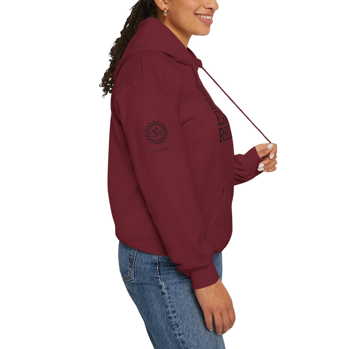 Mindfulness Hooded Sweatshirt - Inhale Reflect Exhale Release