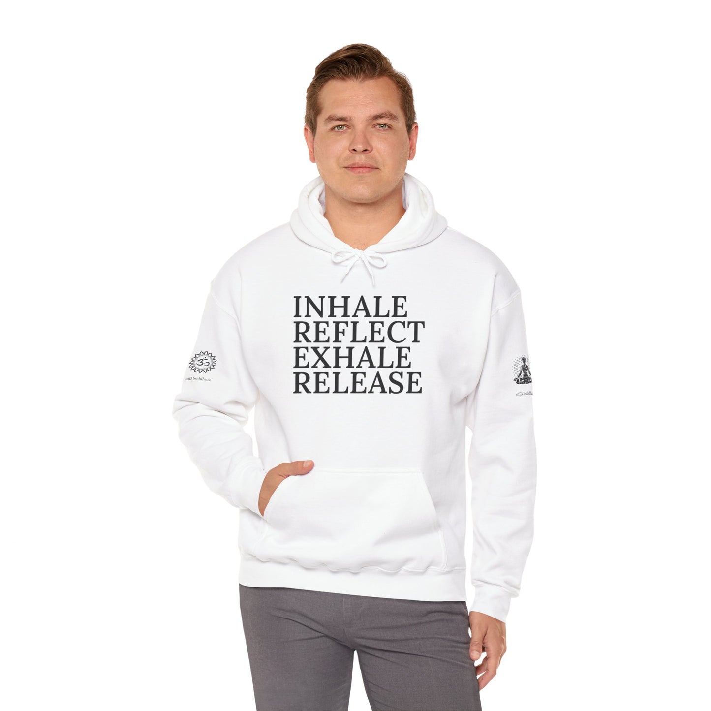 Mindfulness Hooded Sweatshirt - Inhale Reflect Exhale Release