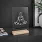 Meditation Acrylic Sign with Wooden Stand - Spiritual Decor for Mindfulness