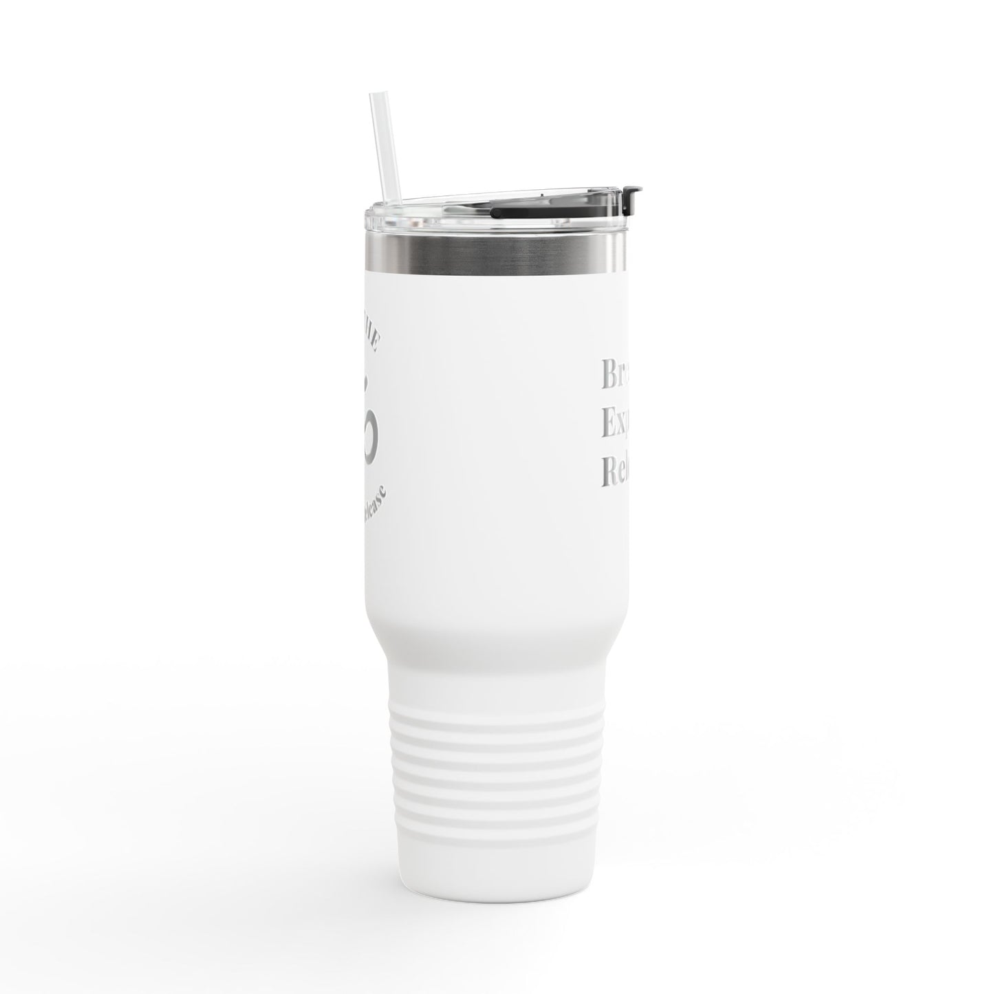 Inspirational Insulated Travel Mug - 40oz Breathe. Expand. Release.