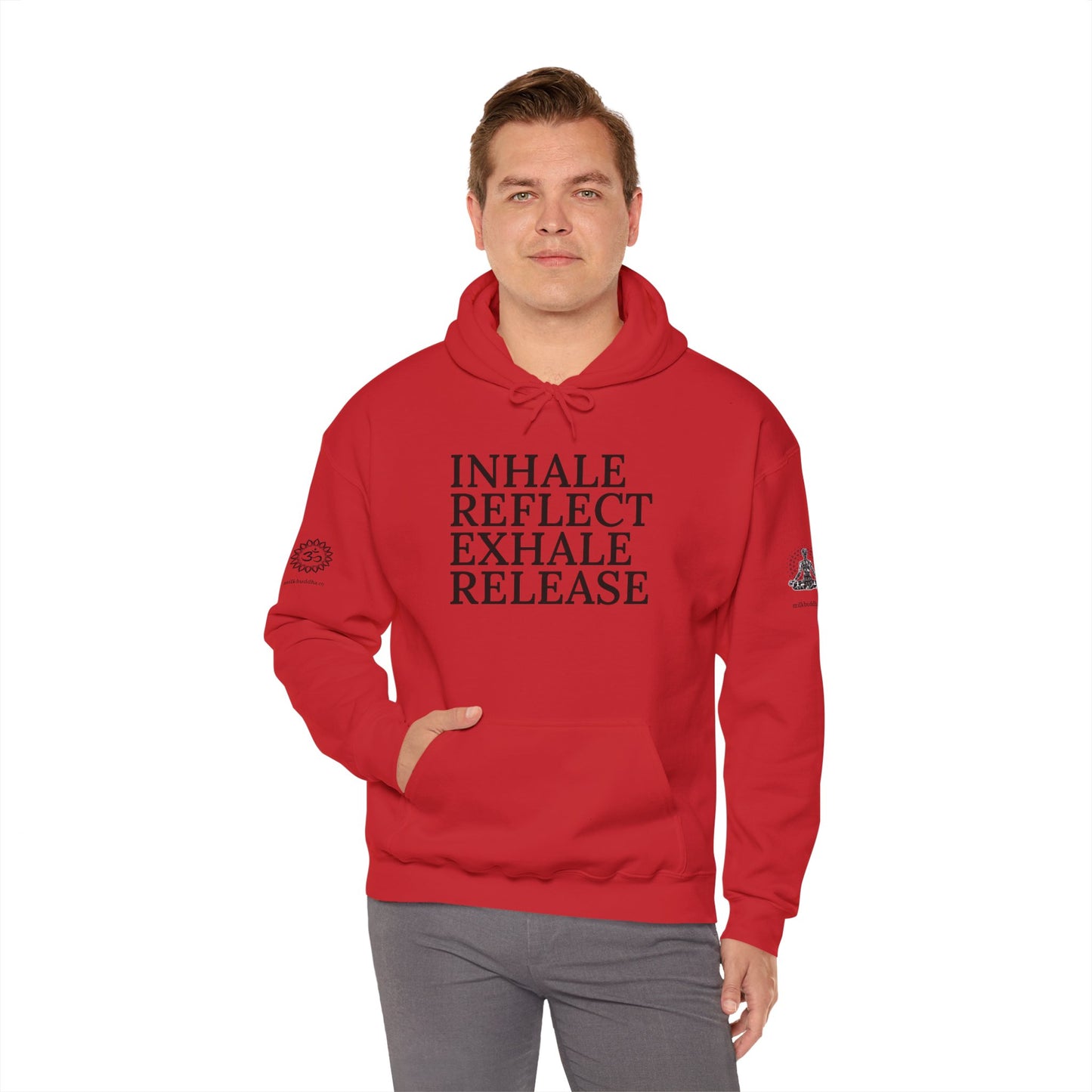 Mindfulness Hooded Sweatshirt - Inhale Reflect Exhale Release