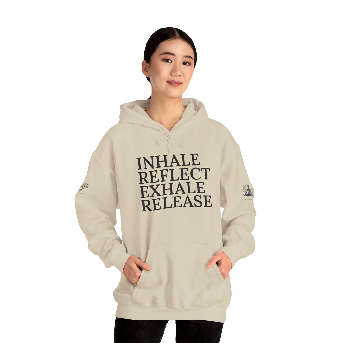 Mindfulness Hooded Sweatshirt - Inhale Reflect Exhale Release