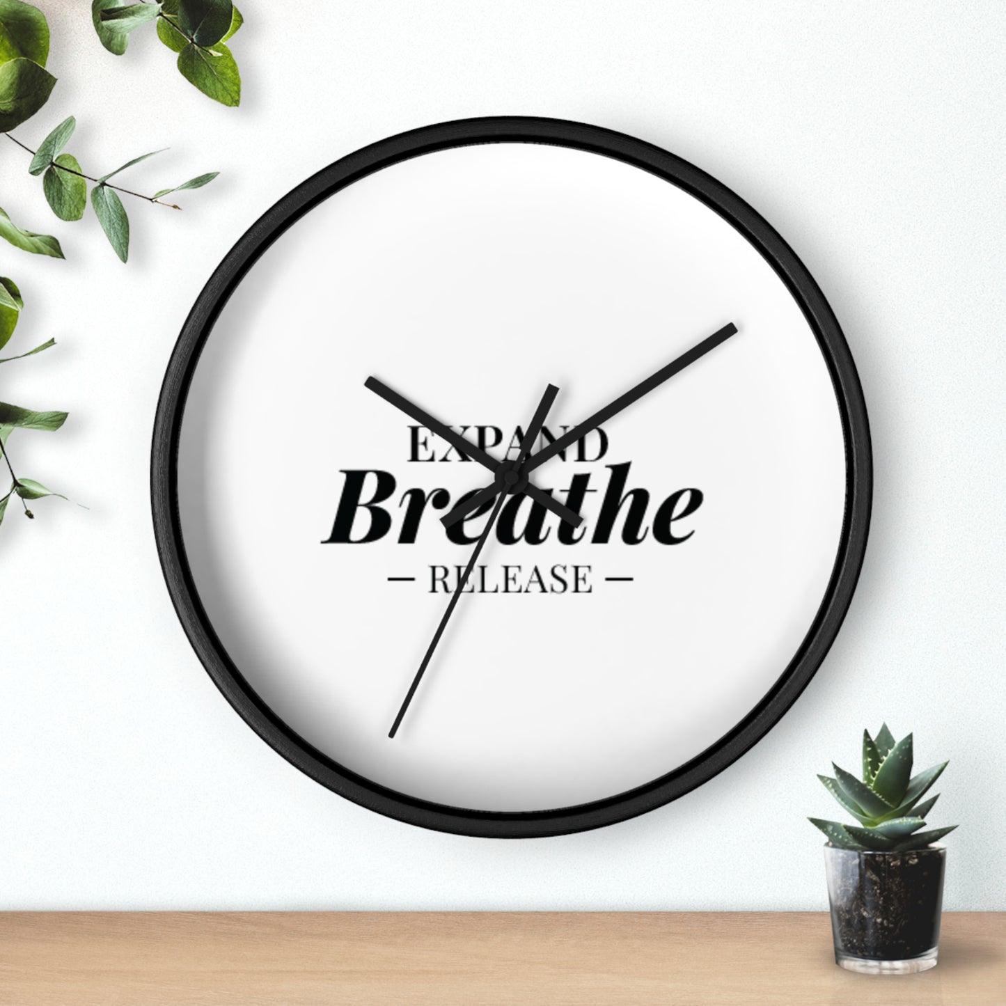 Inspirational Wall Clock - 'Expand Breathe Release' - Perfect for Mindfulness & Home Decor