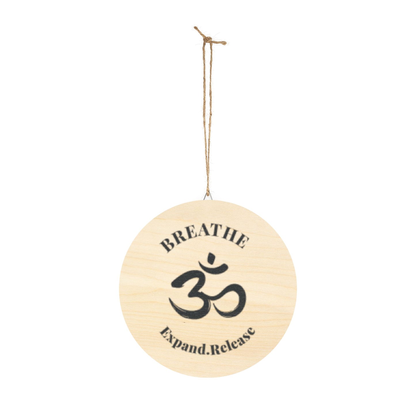Inspirational Wood Sign - 'Breathe' with Om Symbol - Perfect for Meditation and Home Decor