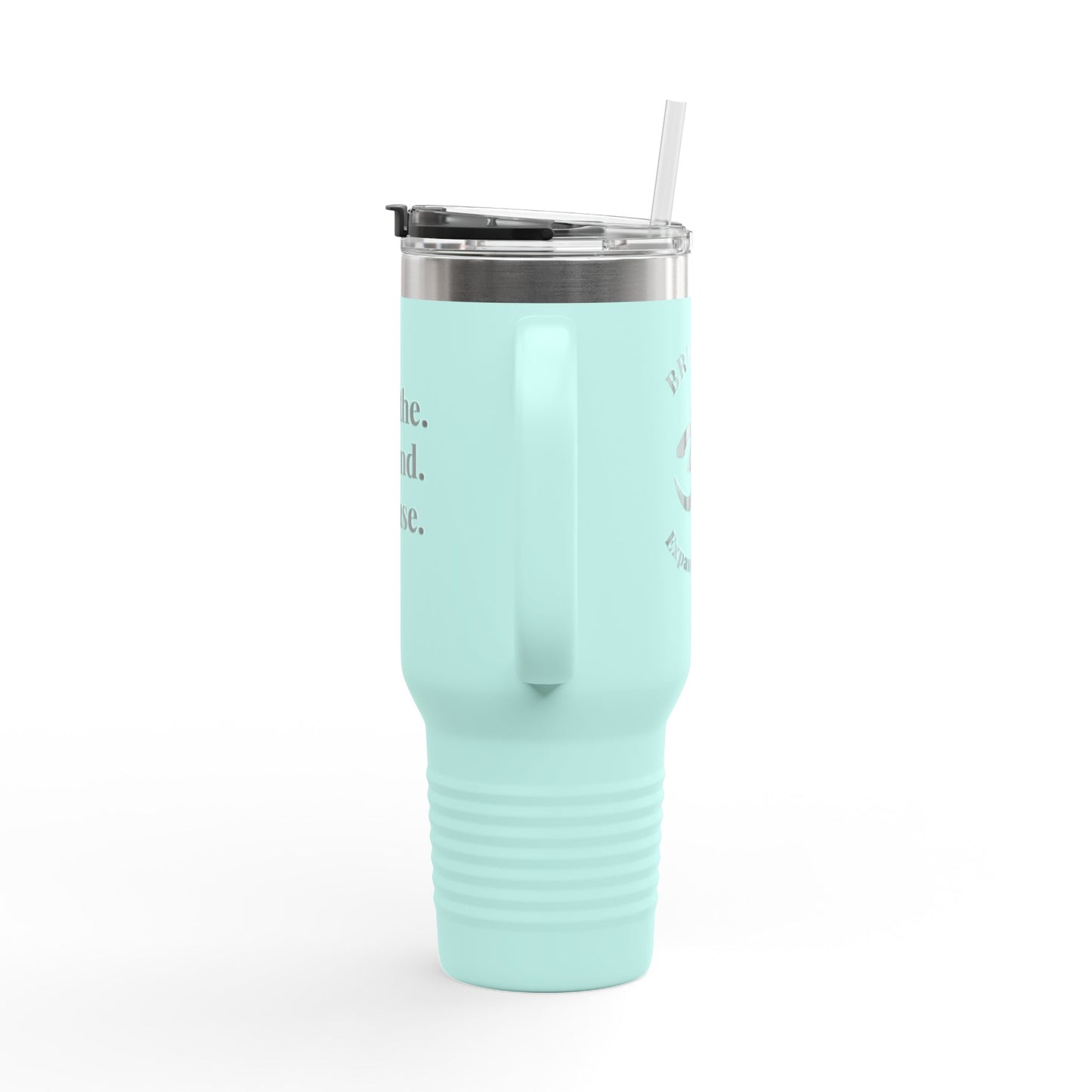 Inspirational Insulated Travel Mug - 40oz Breathe. Expand. Release.