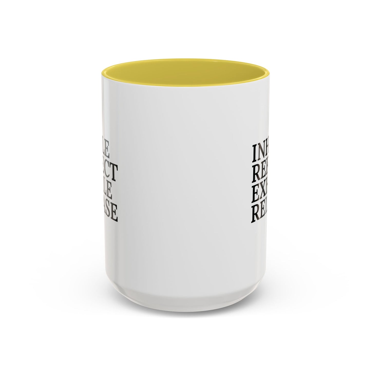 Motivational Inhale Reflect Exhale Release Mug - Colorful 11oz & 15oz Coffee Cup