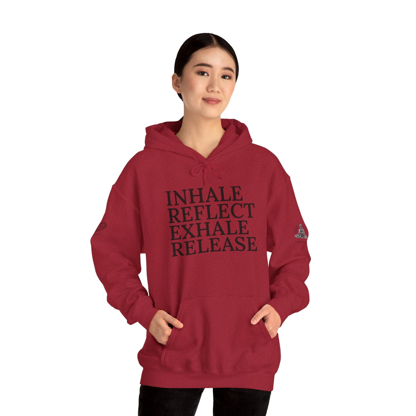 Mindfulness Hooded Sweatshirt - Inhale Reflect Exhale Release