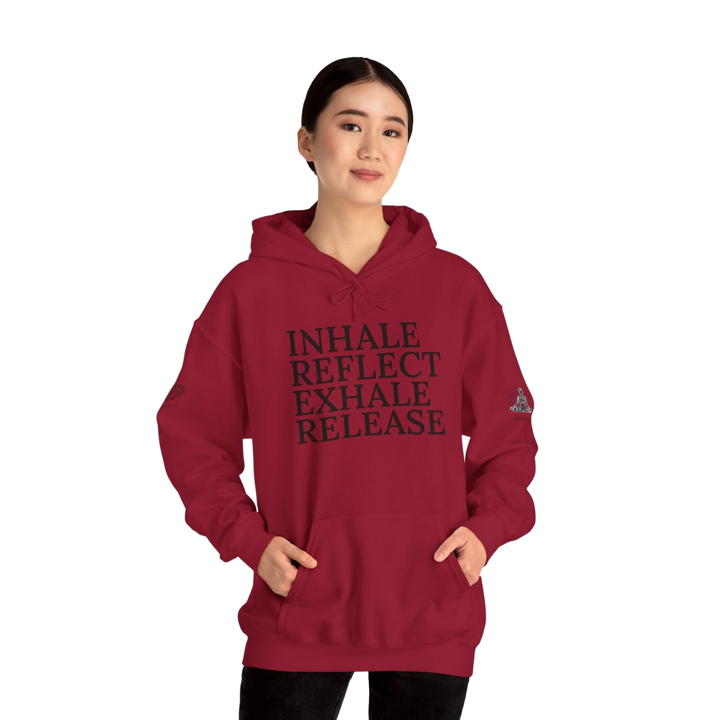 Mindfulness Hooded Sweatshirt - Inhale Reflect Exhale Release