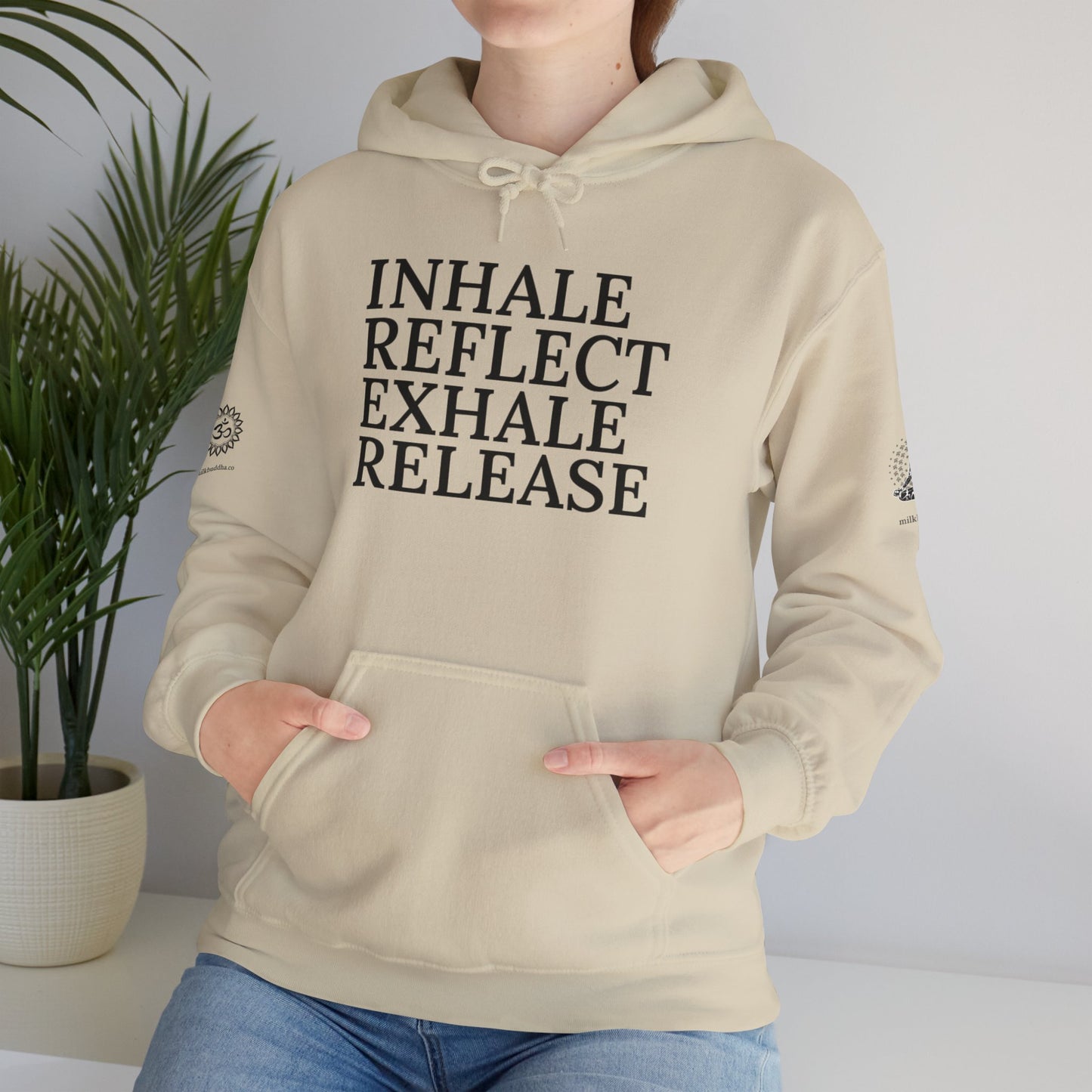Mindfulness Hooded Sweatshirt - Inhale Reflect Exhale Release