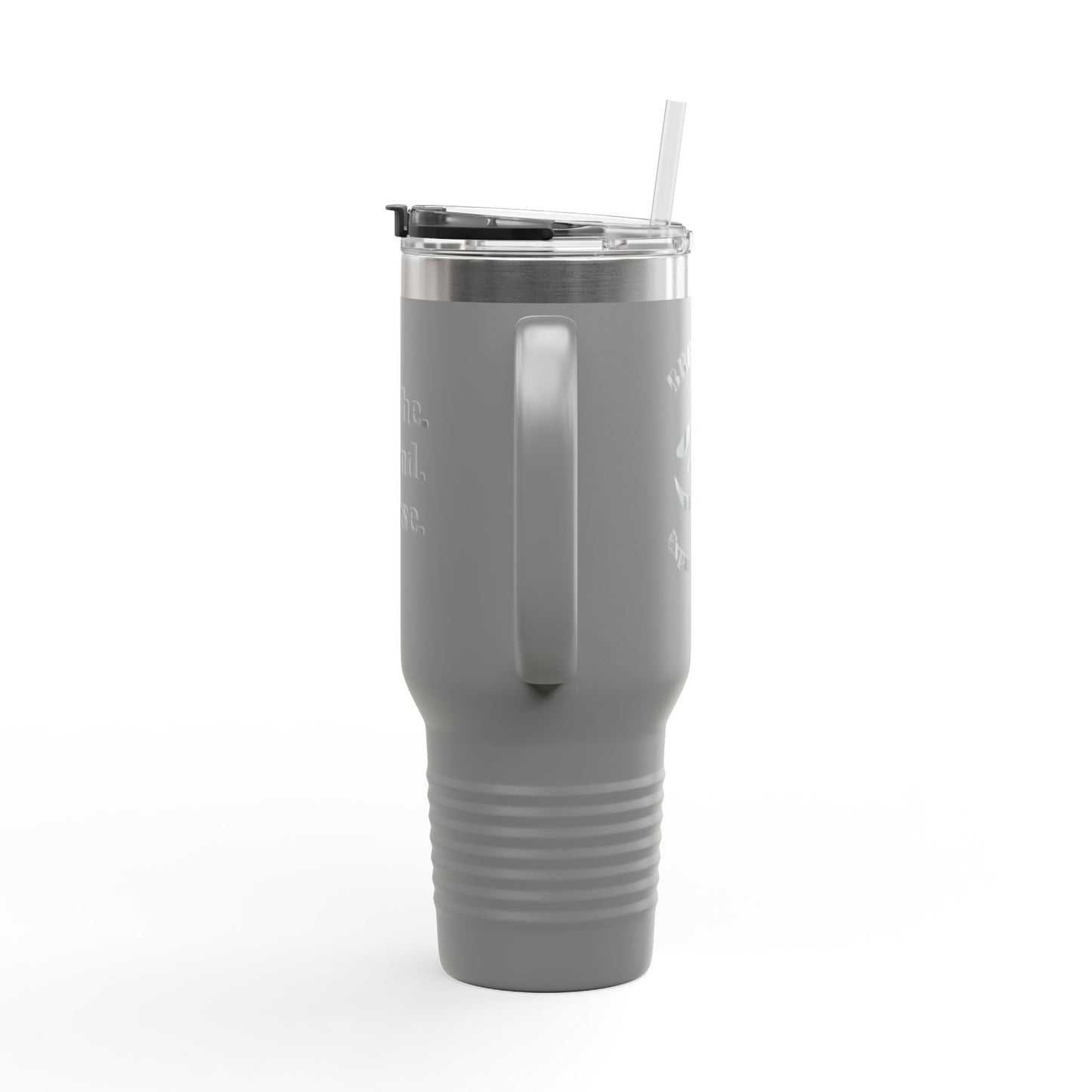 Inspirational Insulated Travel Mug - 40oz Breathe. Expand. Release.